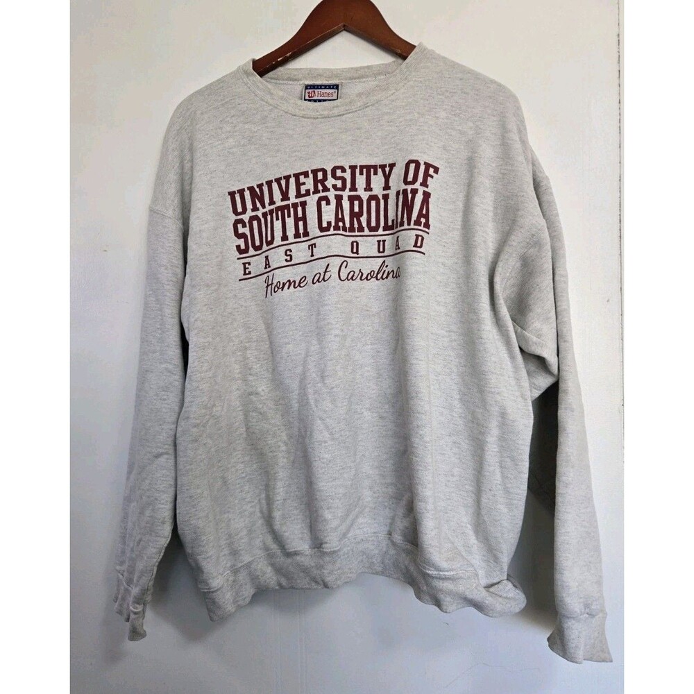 Vintage University Of‎ South Carolina Sweatshirt Sz L Grey 90s East Quad